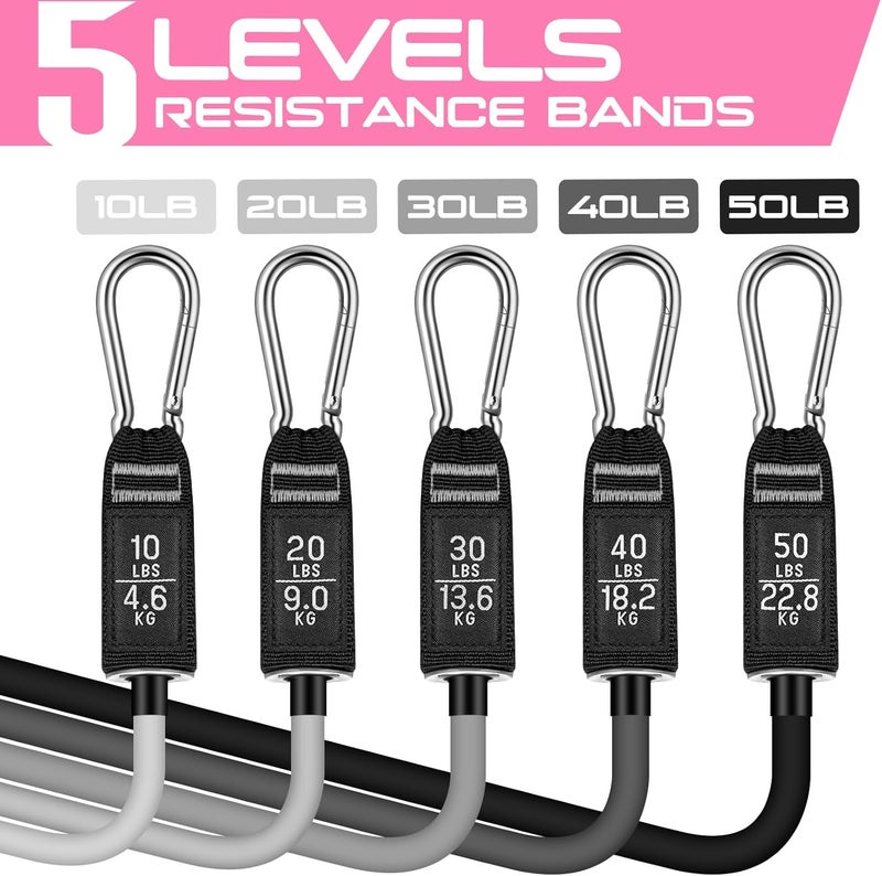 RENRANRING Resistance Bands for Working Out, 150LBS Exercise Bands, Workout Bands, Resistance Bands Set with Handles for Men Women, Legs Ankle Straps for Muscle Training - Image 2